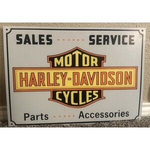 Vintage Harley Davidson Metal Sign Motorcycle Parts Advertising Sign 12x17